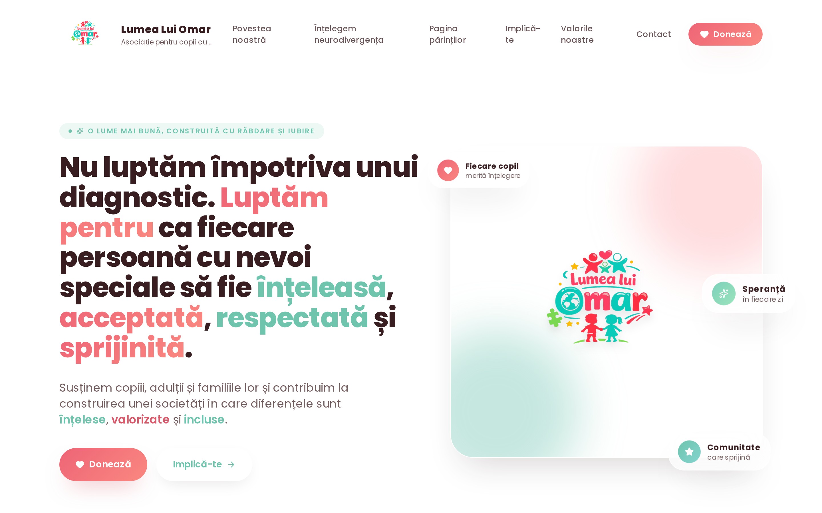Proiect creare site Lumea lui Omar — web design B-WebDesign